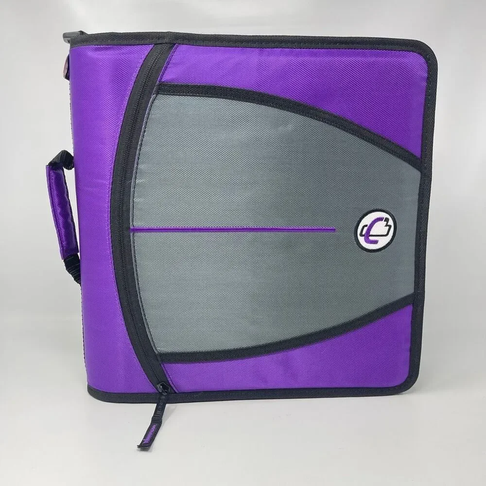 Case It Purple Large Capacity Zipper Binder 3 Rings 3